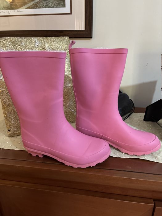 Galochas menina quentinhas cor de rosa T36
