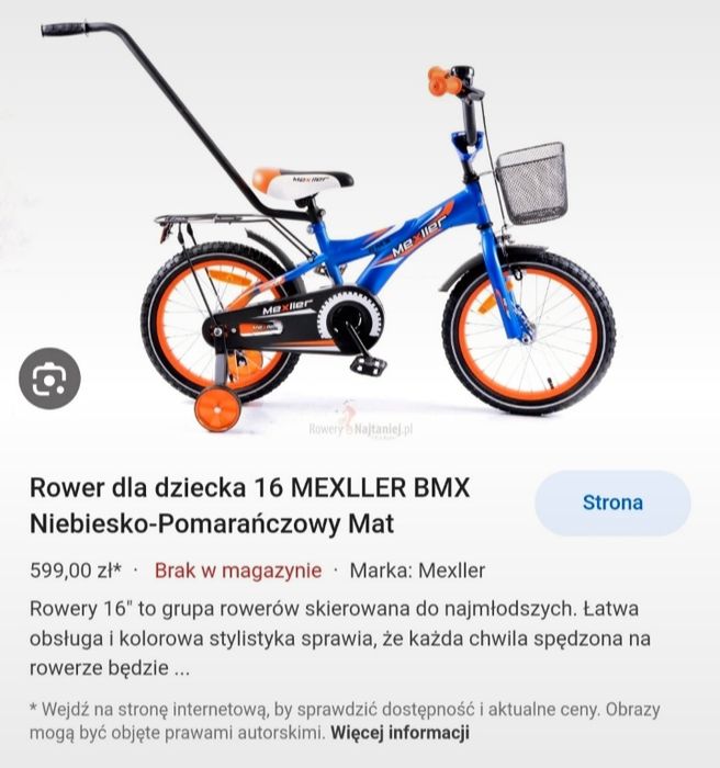 Rower BMX dla chlopca