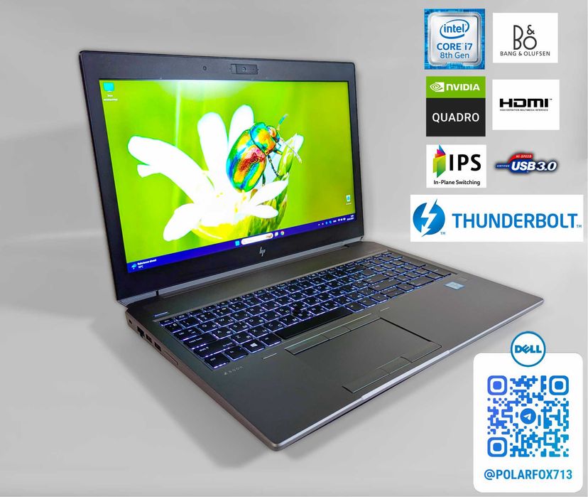 *️⃣Игровой HP ZBook 15 G5 i7/6xC/4.3GHz/IPS/16G_RAM/512G_SSD/NVIDIA/TB