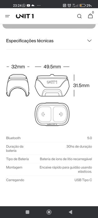 Comando remoto Luzes Bicicleta UNIT1