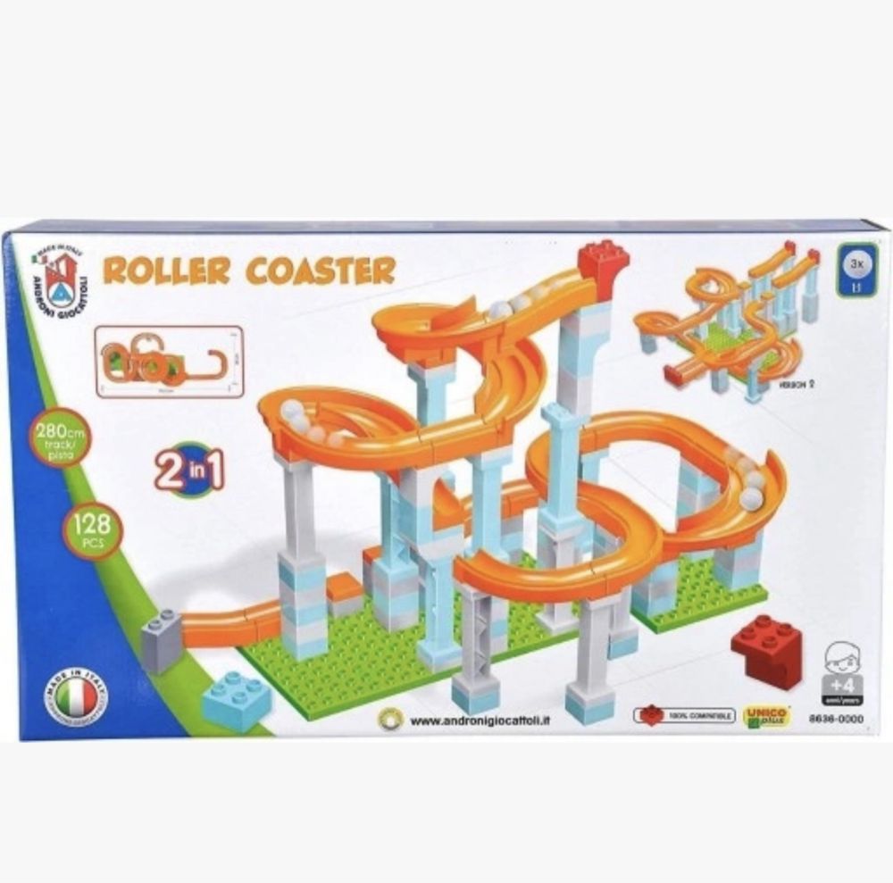 Roller Coaster XXL 128elem kompatybilne z lego duplo, zjeżdżalnia