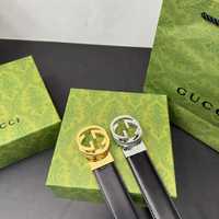 Gucci pasek firmowy męski, damski, skóra G 210445