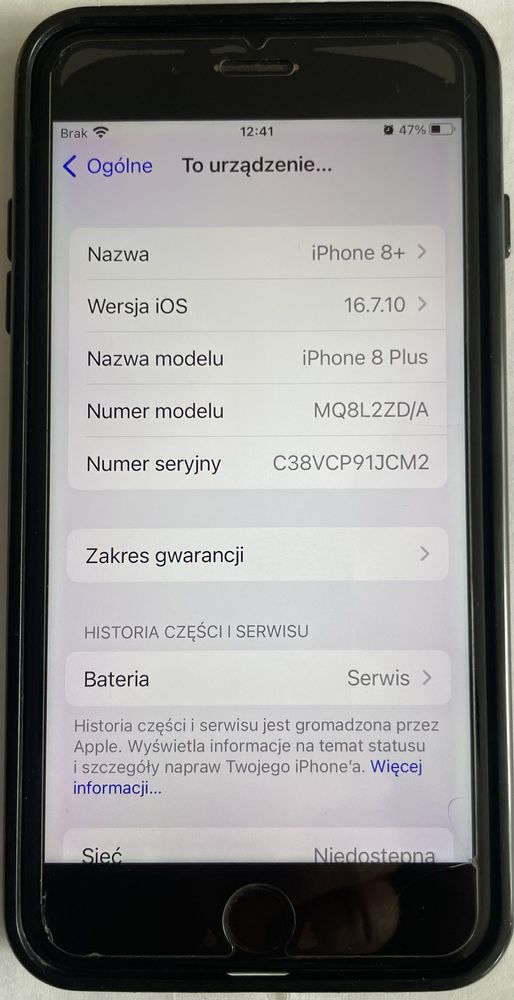 IPhone 8 plus, osłona ekranu i etui w komplecie