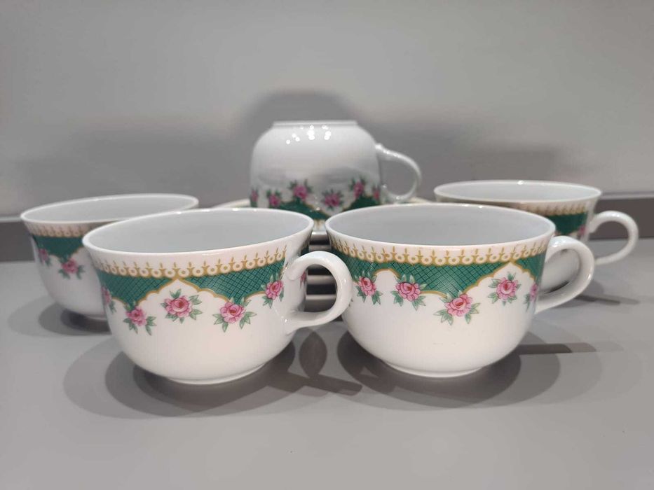 Conjunto de 5 Chávenas + Pires – Porcelana Chinesa