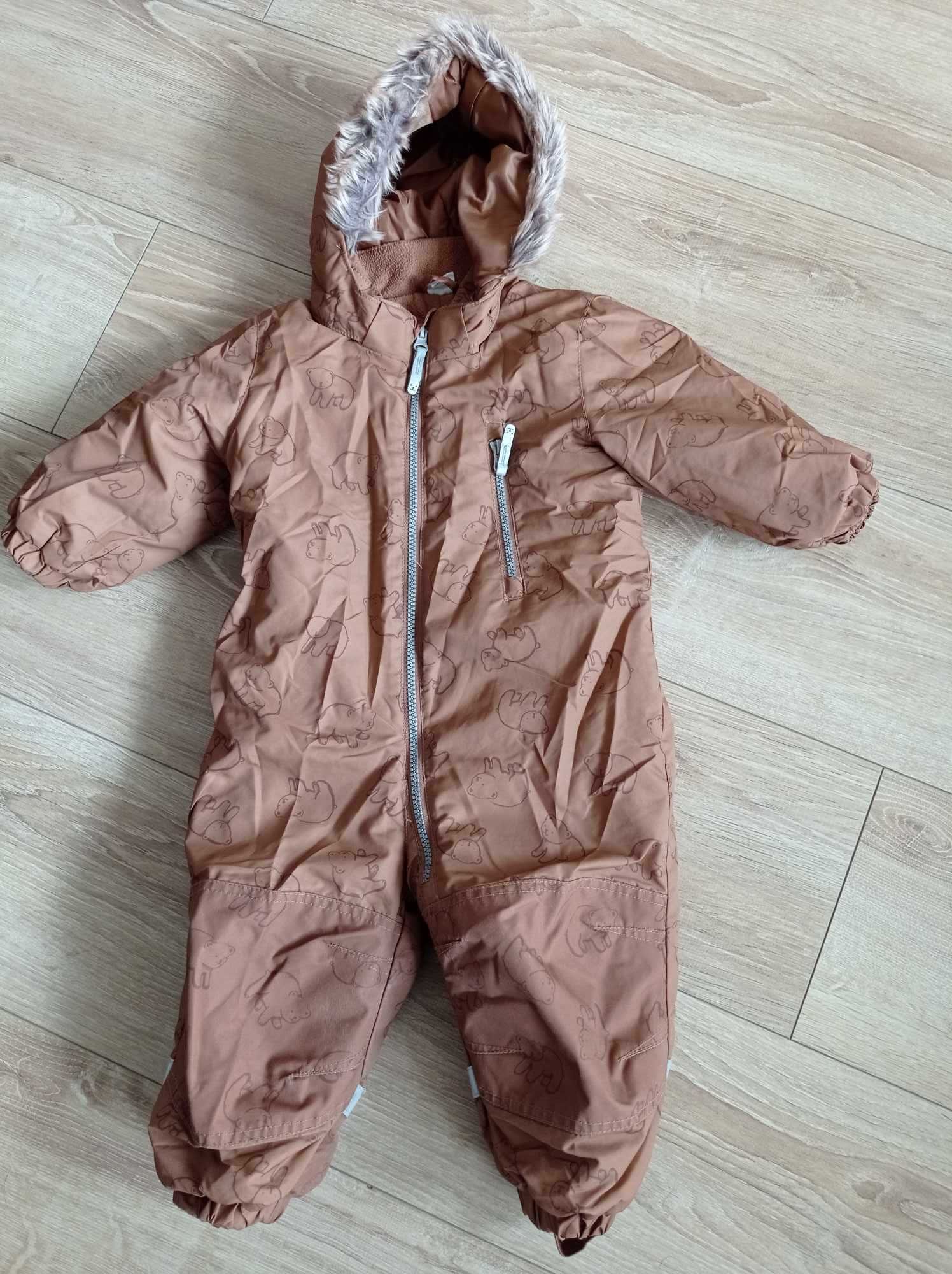 Kombinezon zimowy h&m brązowy w misie 80