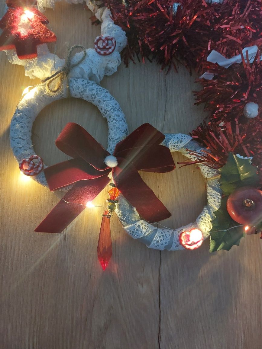 Grinalda de Natal com luzes, Handmade, nova