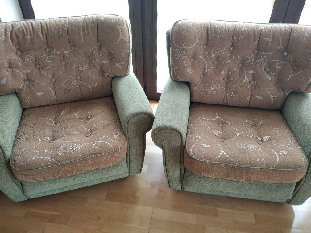Komplet wypoczynkowy promocja duża niemiecka sofa półokrągła dwa fotel
