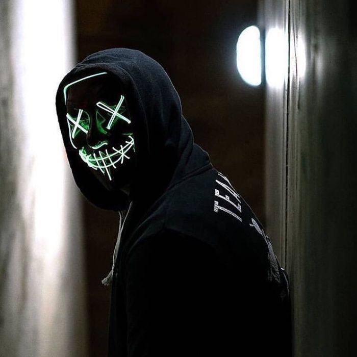 LED MASK светящаяся маска, судная ночь, неоновая маска, лед мака