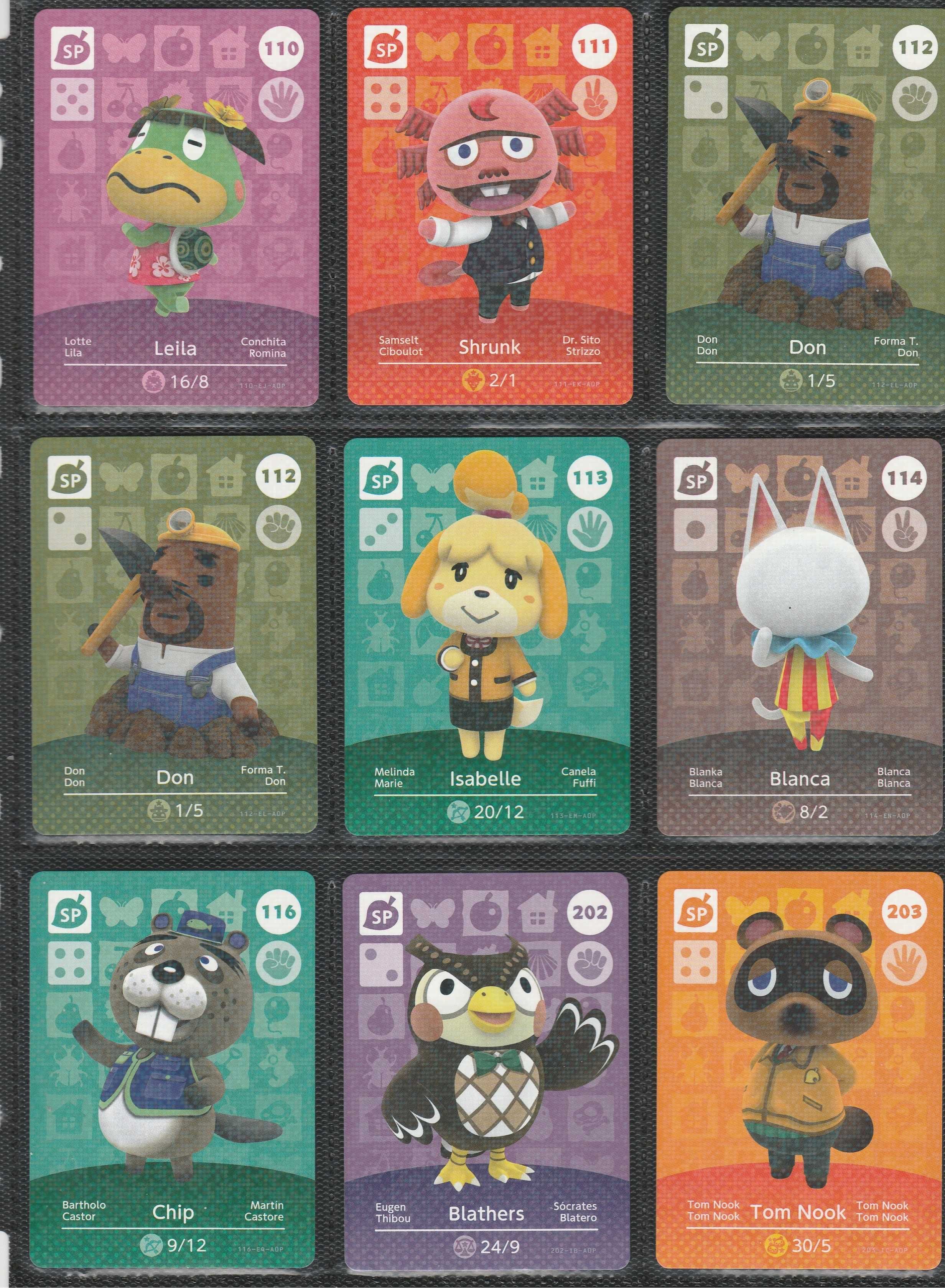 Cartas Amiibo Animal Crossing - Séries 1, 2, 3, 4 e 5