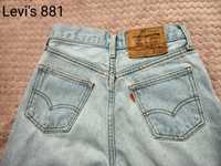 Levi's Levis jeansy spodnie vintage 881 Orange tab, baby blue