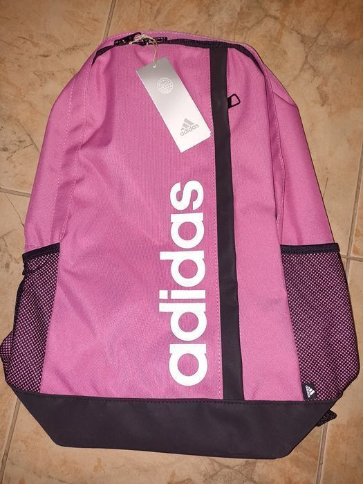 Plecak Adidas różowy szkolny z bocznymi kieszeniami z siatki nowy