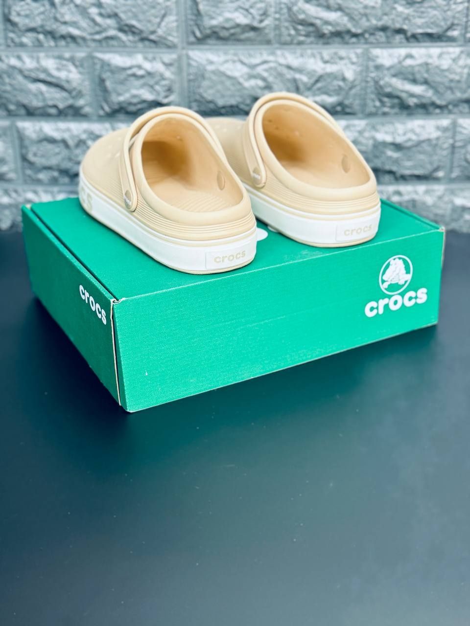 ЖЕНСКИЕ кроксы Crocs шлёпанцы бежевого цвета Крокс