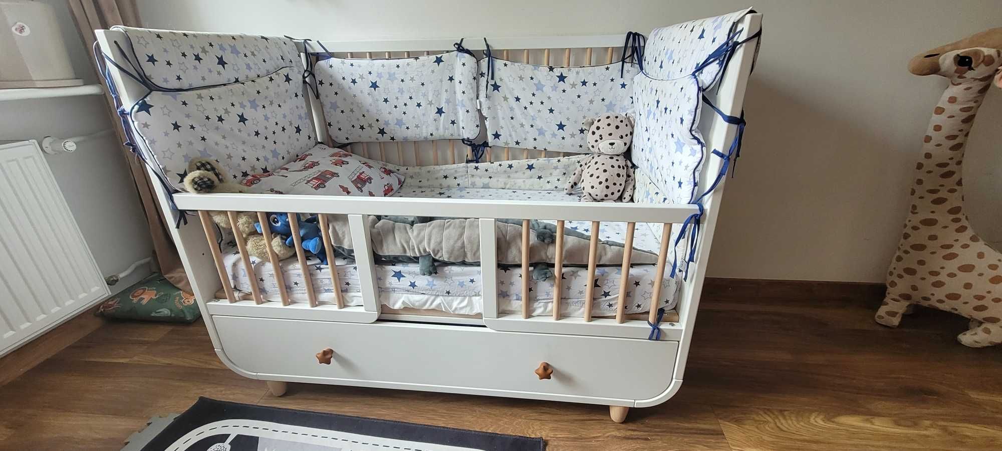 Łóżeczko dla dziecka z szufladą Ikea białe 60x120 plus materac