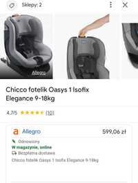 Fotelik isofix do 18kg chicco