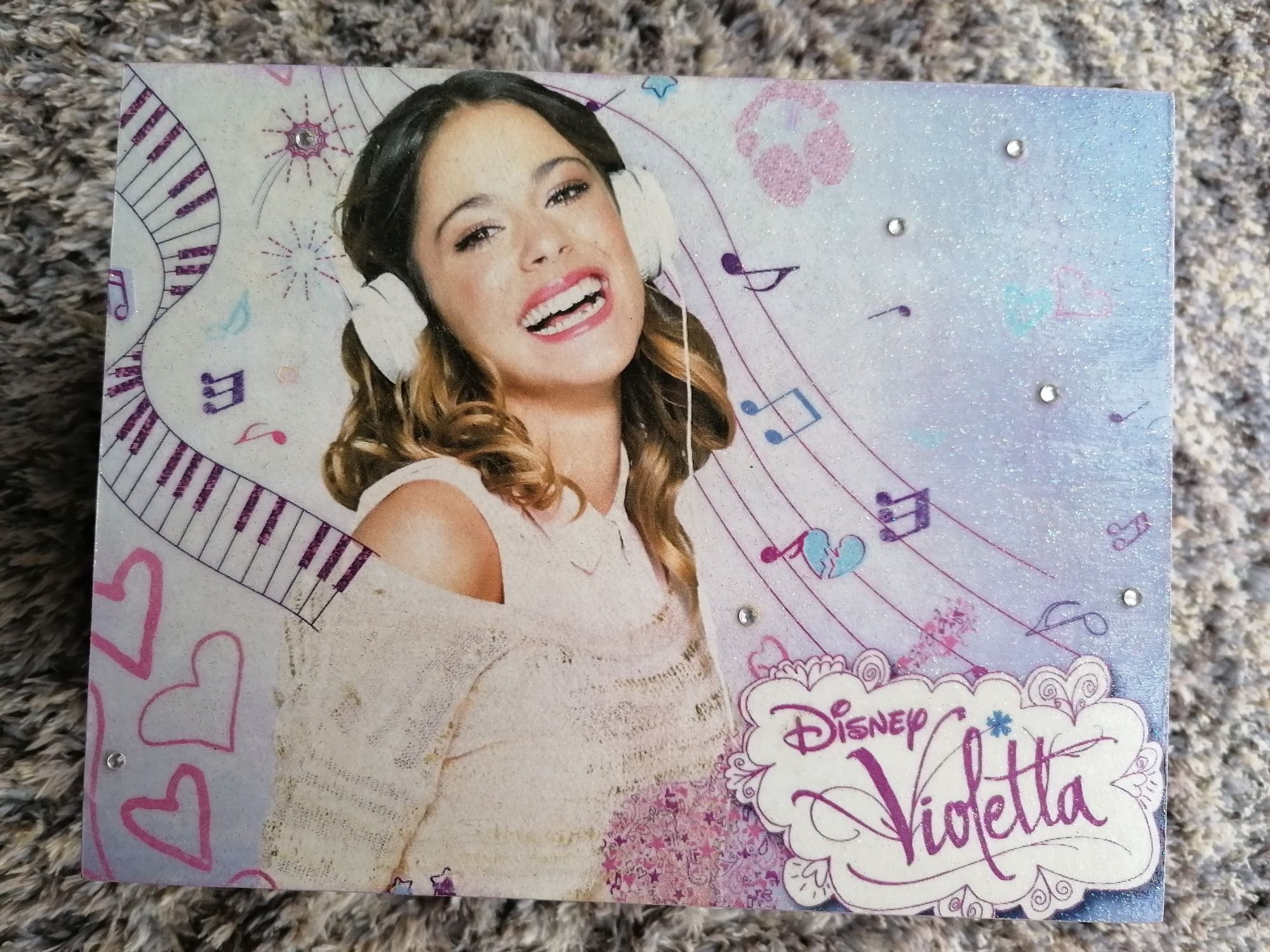 Szkatułka pudełko decoupage Violetta + torba