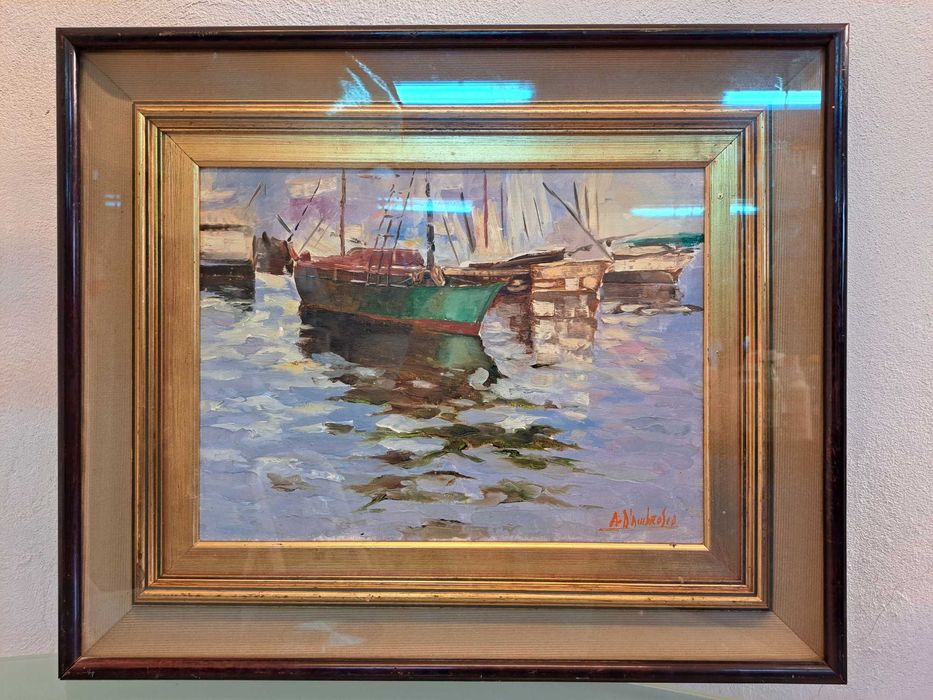 Obraz olejny na płótnie Antonio D'Ambrosio łodzie morze łódź Włochy