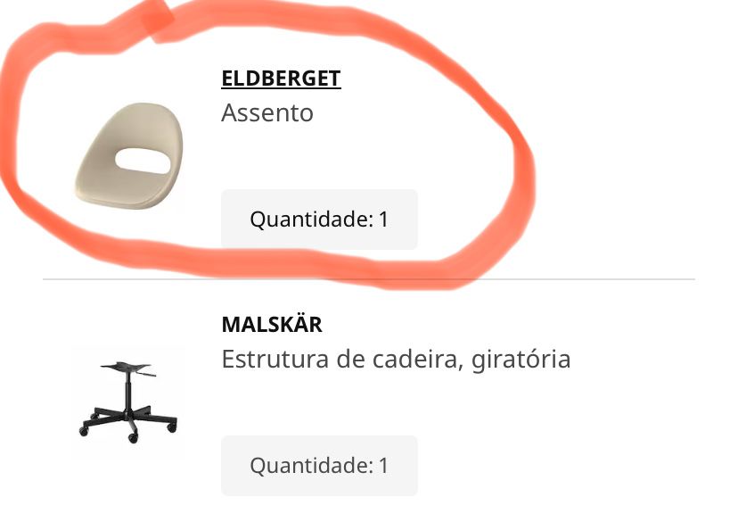 Assento para cadeira escritorios Ikea