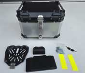 KUFER CENTRALNY Motocyklowy ALUMINIOWY 55L +Płyta +Oparcie