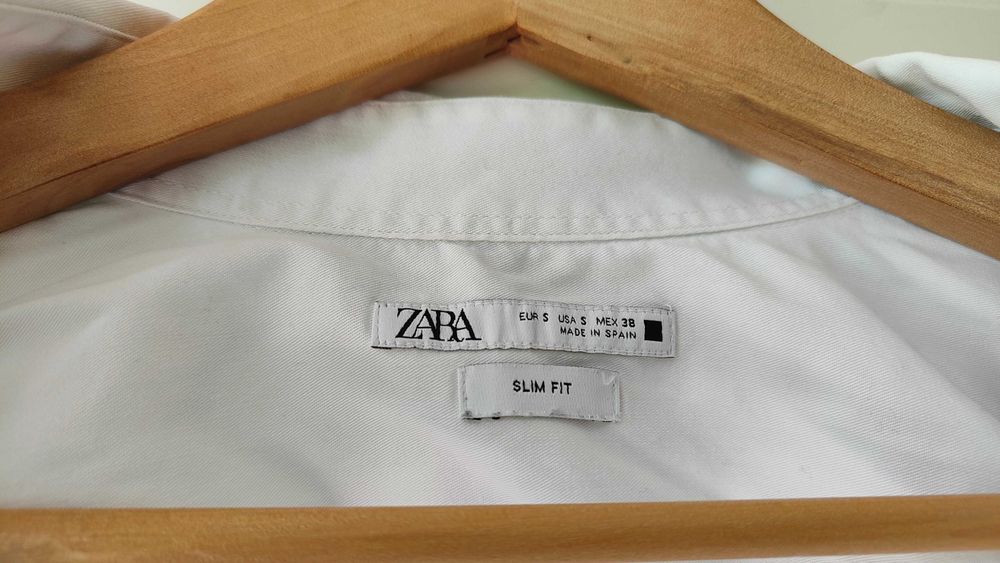 Koszula męska Zara Slim  S ok.170cm Biała bdb