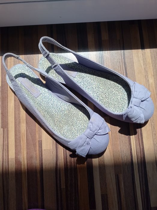 Baleriny sandały kokarda 37 36 fioletowe