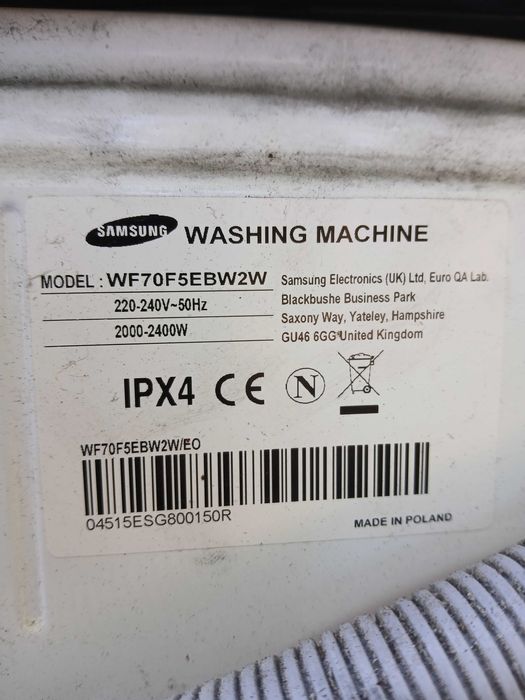 Pralka Samsung WF70F5EBW2W