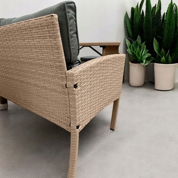 ZESTAW MEBLE ogrodowe komplet wypoczynkowy PROMOCJA 2x Fotel 2x Pufa