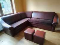 Sofa narożna +2 pufy gratis