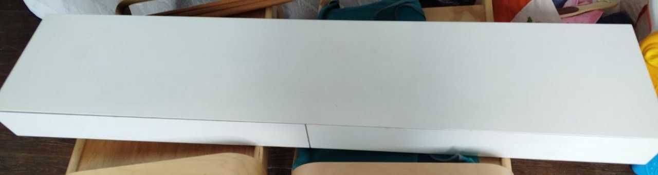 Toucador/consola suspenso com 2 gavetas, branco