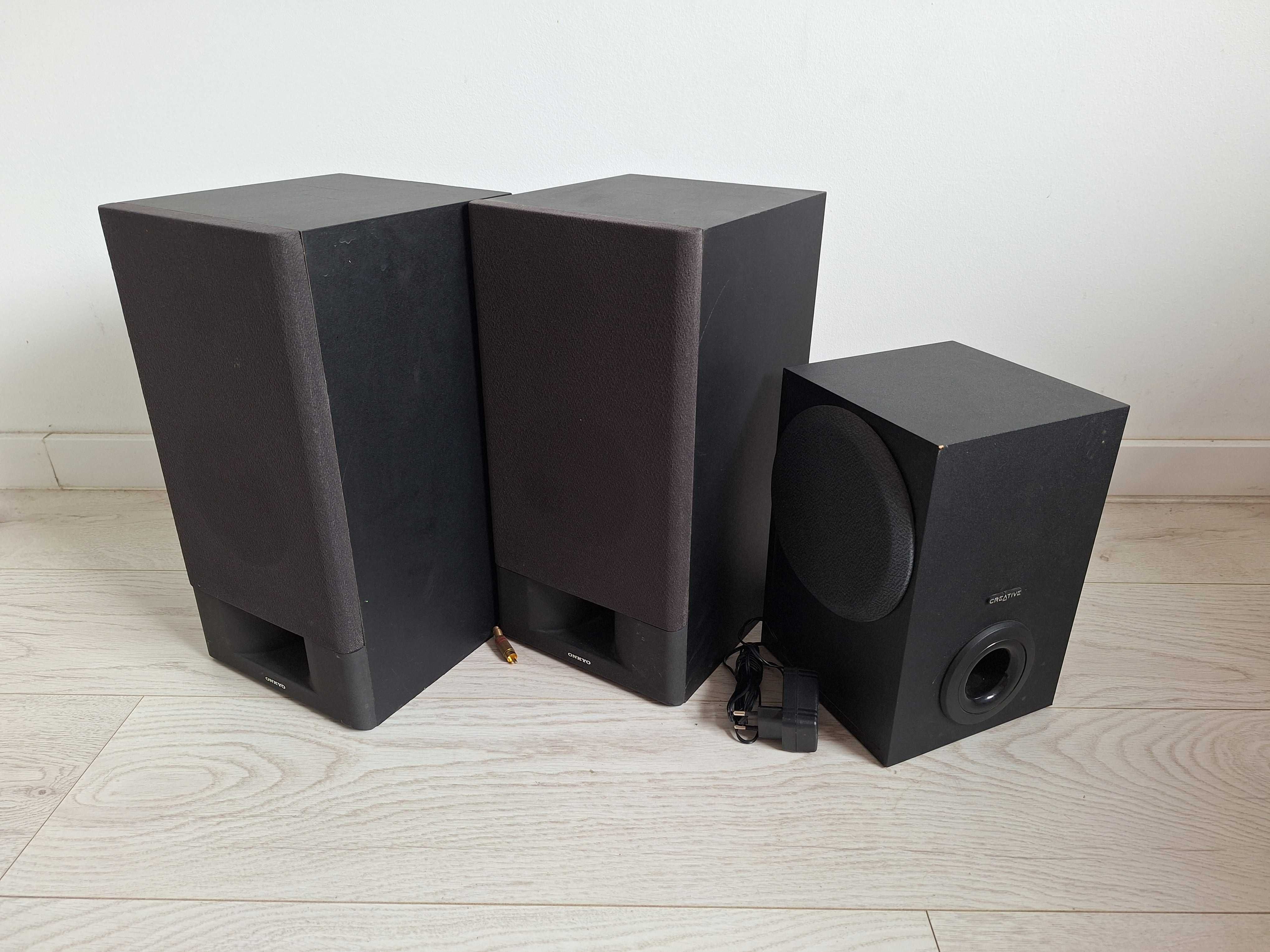 2 głośniki onkyo ps-103 + subwoofer creative inspire p380