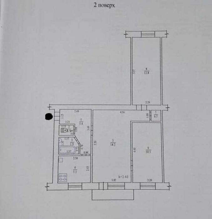 3к квартира| 56м²| Поділ| 2 поверх| цегла| під ремонт