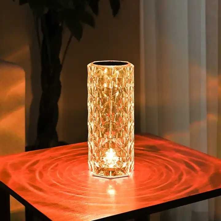 Lampa LED Dotykowa Lampka Nocna Kryształowa 16 Kolor + PILOT