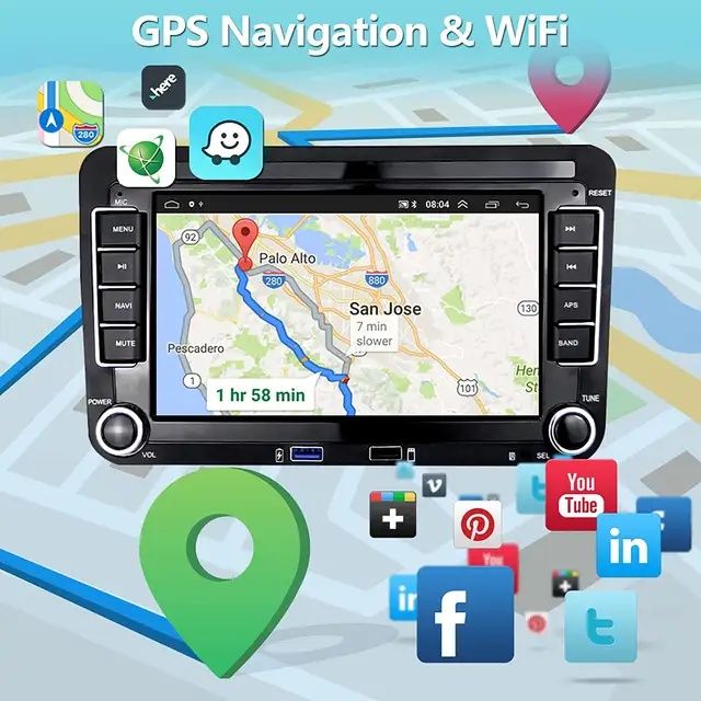 Radio android 11 2din 2/32GB Carplay WiFi Volkswagen Seat Skoda NOVO