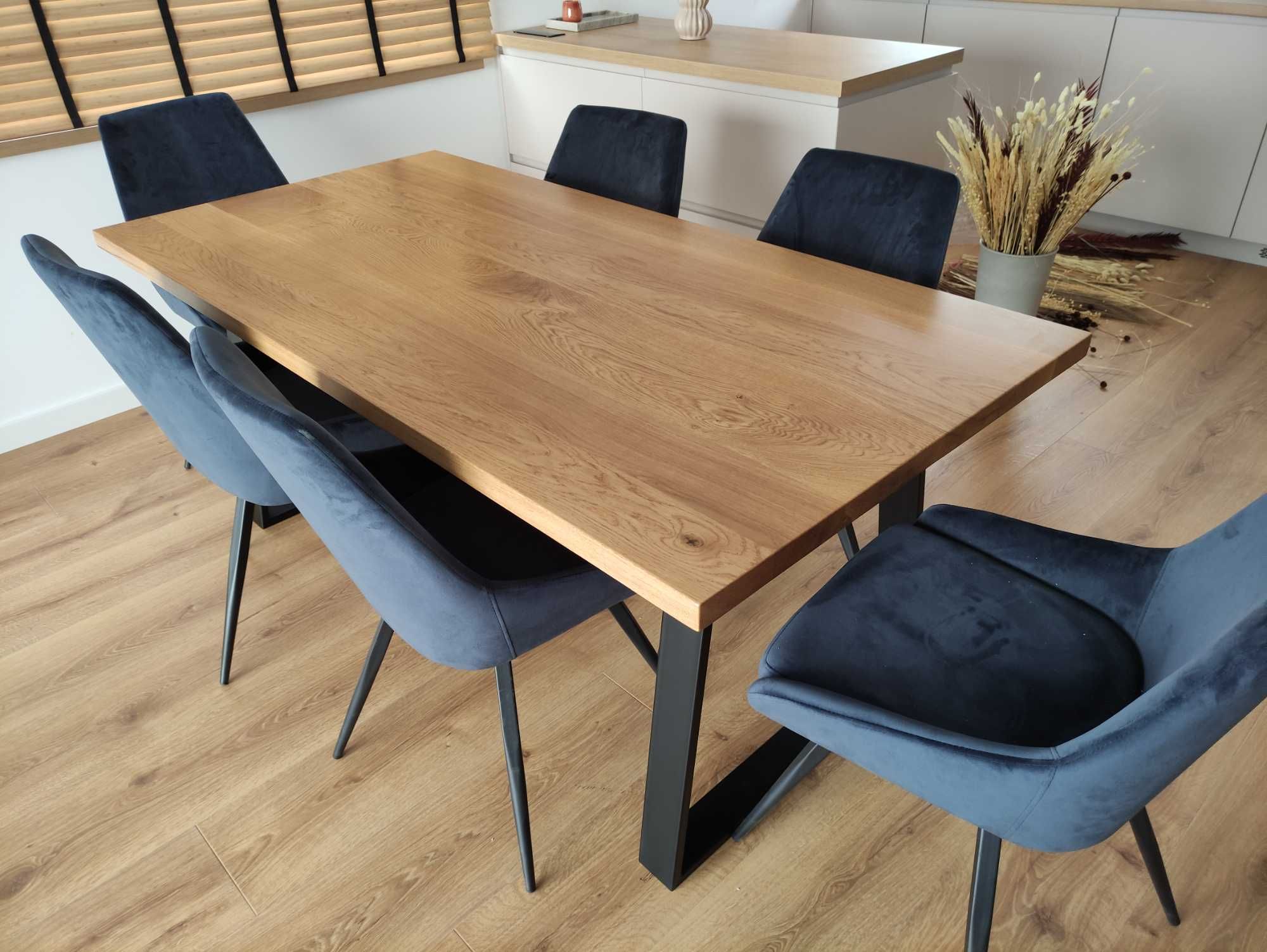 Stół dębowy 180x80 nogi metalowe biuro, ława stolik kawowy