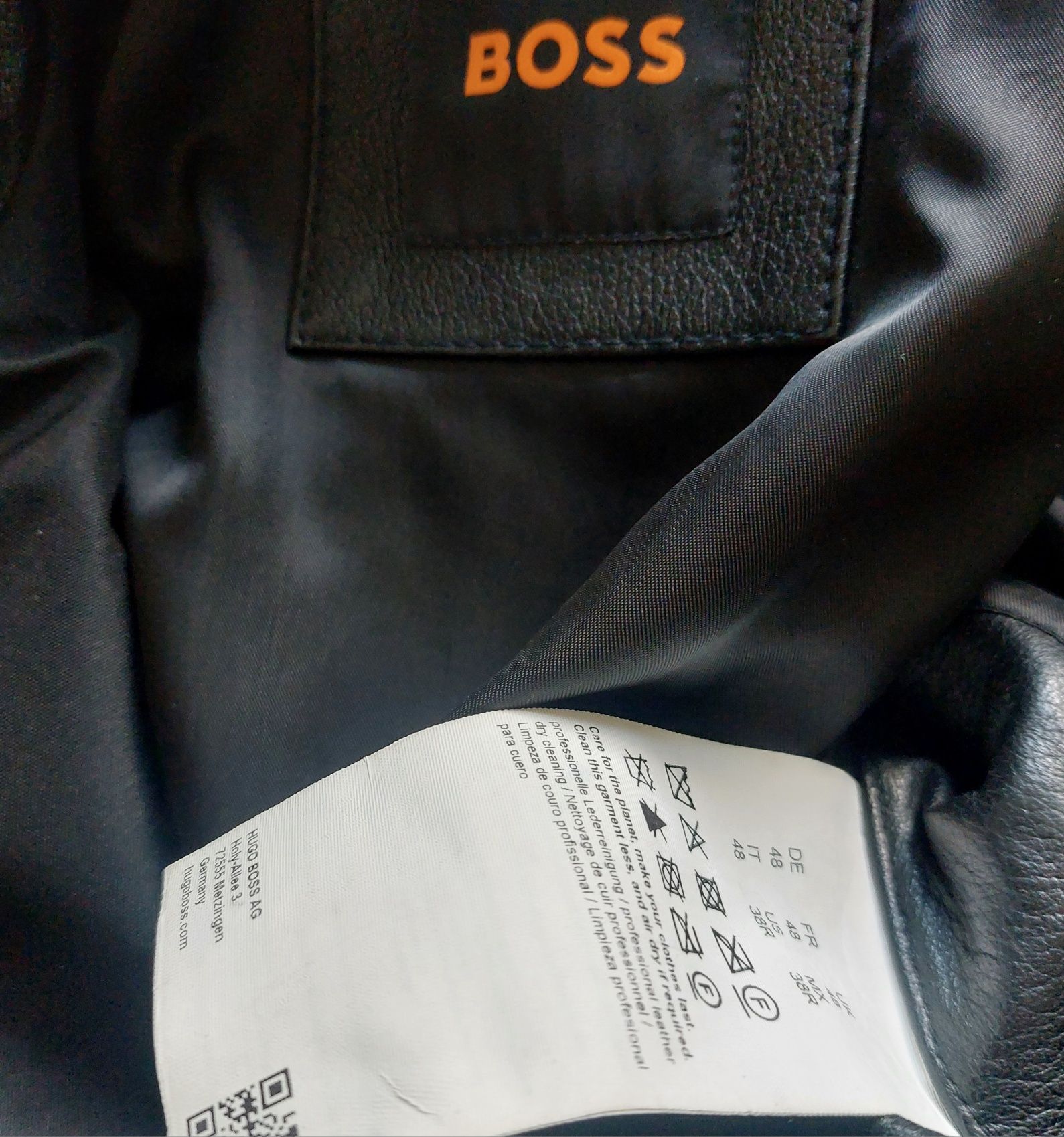 Hugo Boss nowa kurtka skórzana męska r. 48/M wieksza