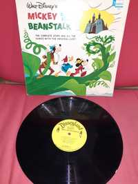 Disco de vinil LP da Walt Disney "Mickey and the Beanstalk"
