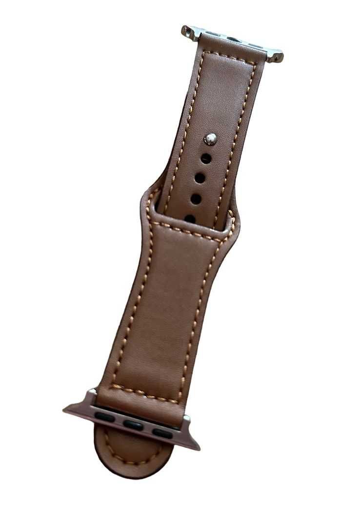 Apple Watch42/44/45mm Opaska Pasek a'la skórzany brązowy kod 1794