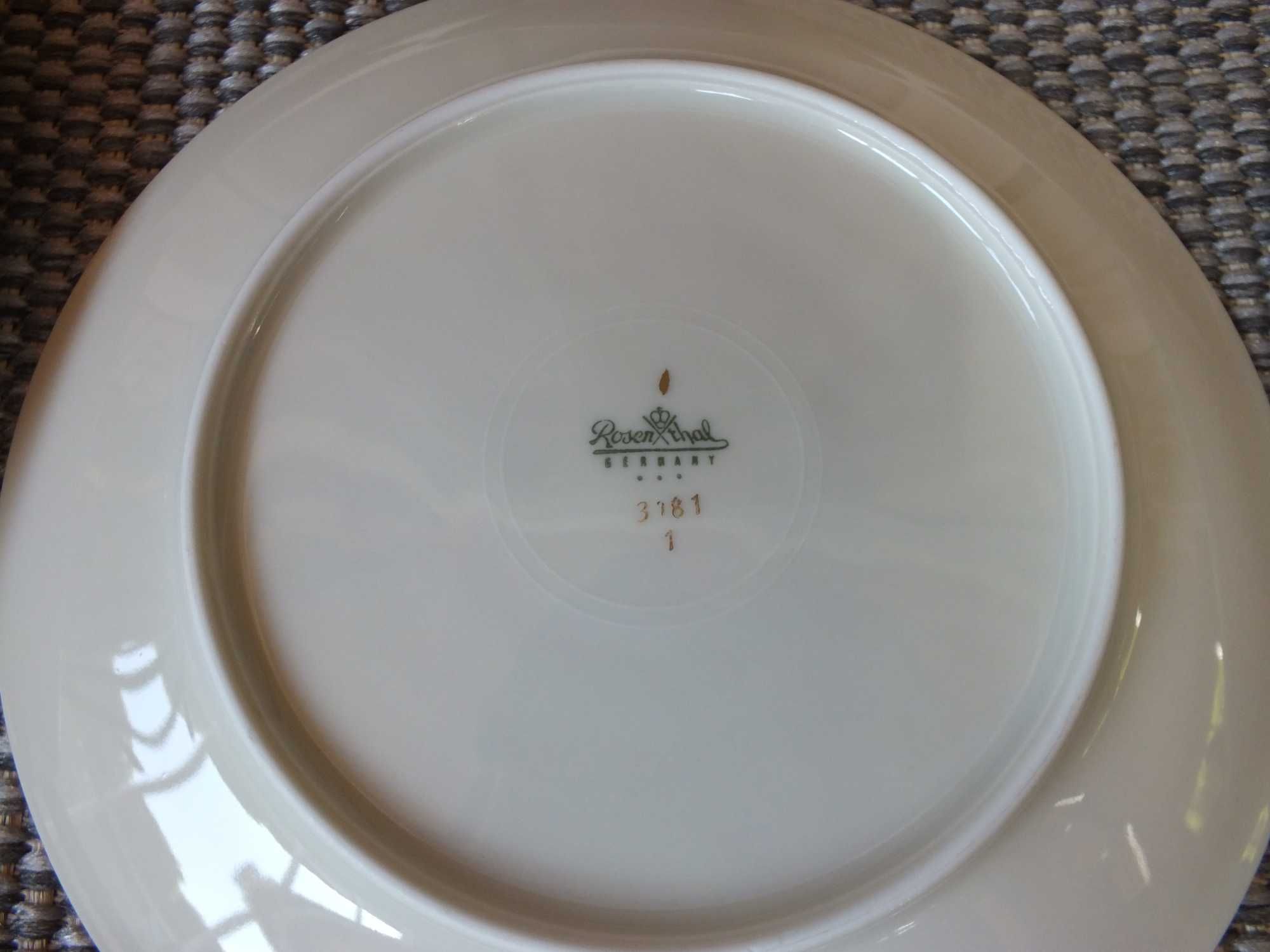 Talerze talerz Rosenthal  kremowe + złocenie 10 szt b060311