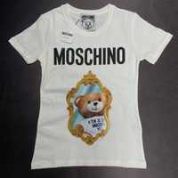 РАСПРОДАЖА -40%| Женская футболка Moschino|L-XL| белый|качество-LUX