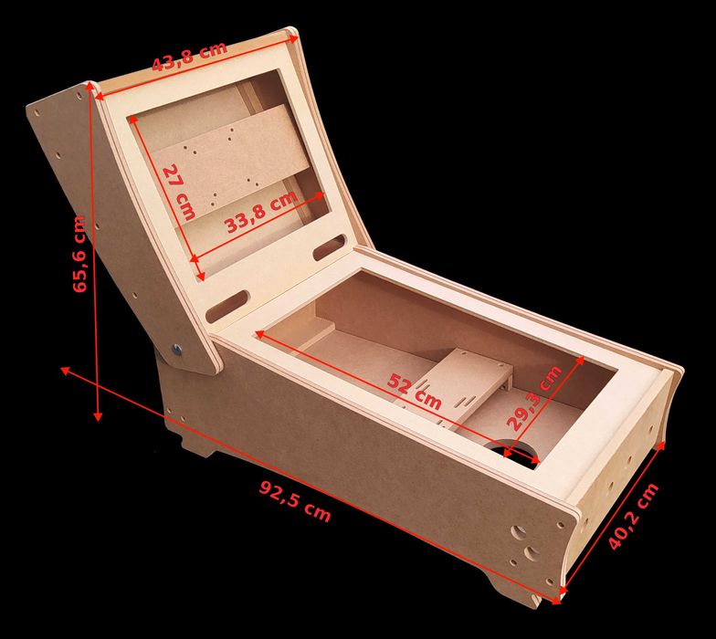 Pinball flipper wirtualny mini obudowa MDF 16mm 24" 17"