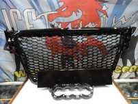 Grelha frontal AUDI A4 B8 08-11 RS4 look com suporte para símbolo em preto brilhante