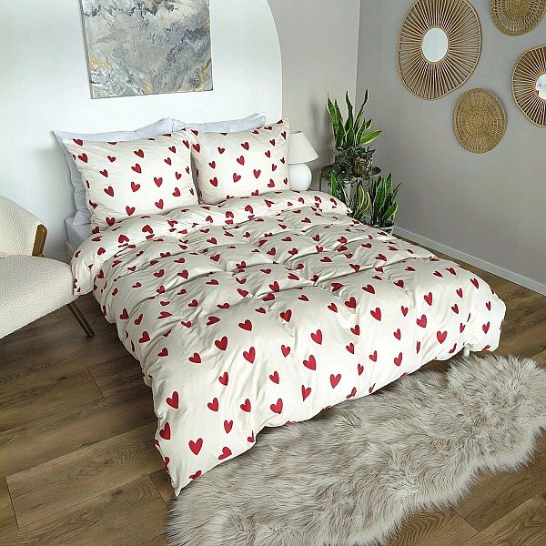 Pościel 220x200 MIKROFIBRA poszewki 70x80 KOMPLET Eusebia Home W SERCA