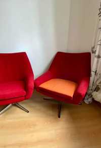 Fotele muszelki vintage PRL