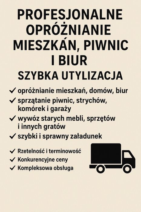 Opróżnianie mieszkań, piwnic i garaży – szybko i tanio!