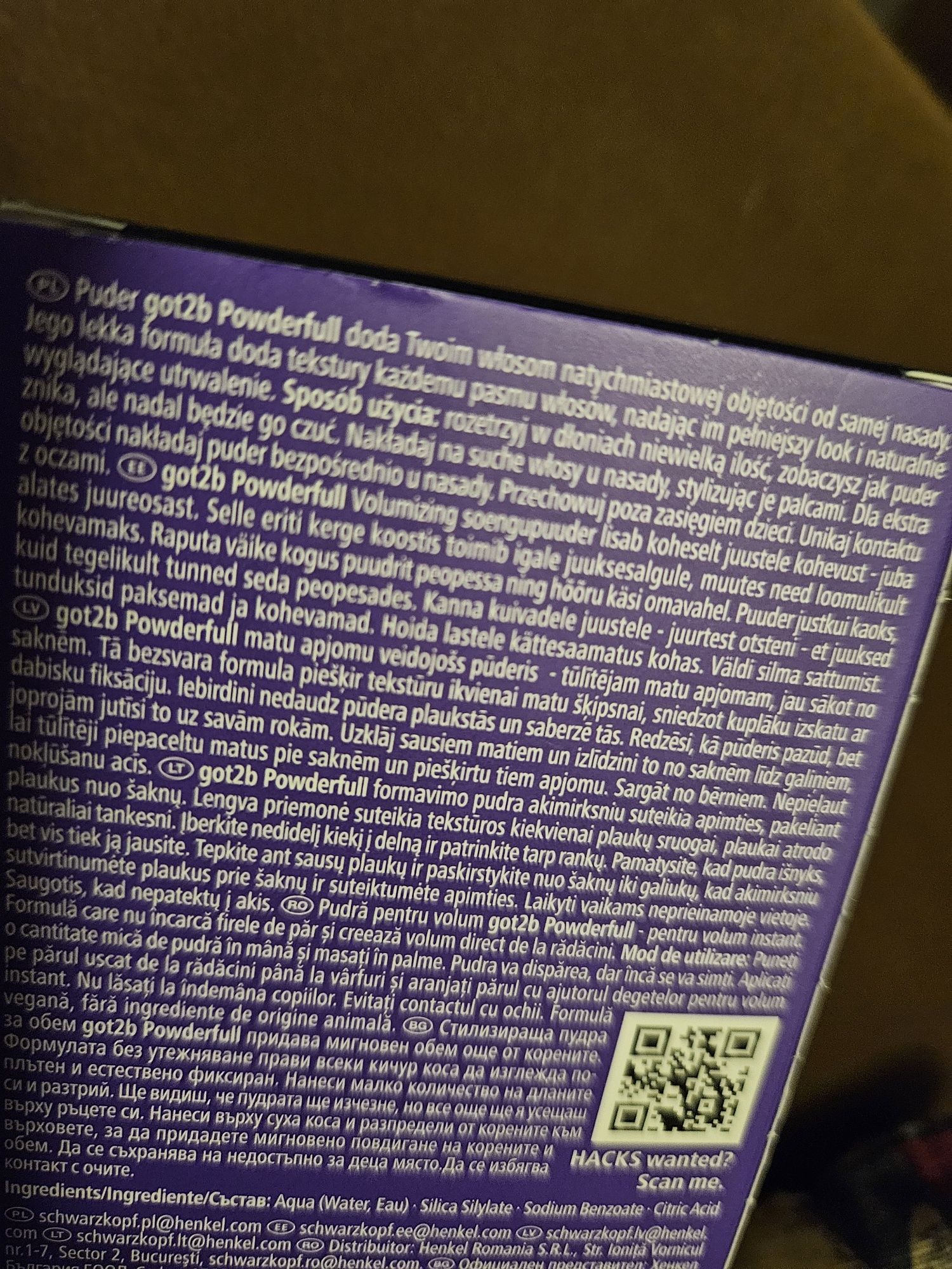 Puder nadający objętość włosy hair stylizacja