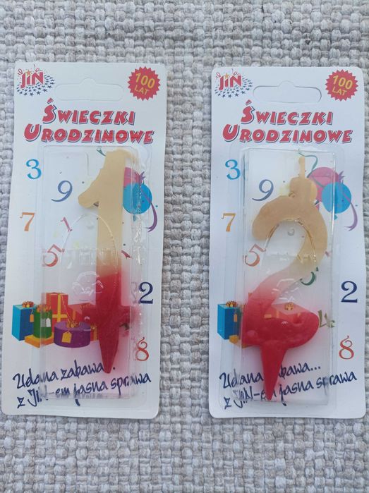 Komplet Świeczek urodzinowych okazjonalnych 1, 2 + gratis 0