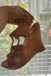 Sandały skórzane jasne, naturalne, boho, etno, buty 38