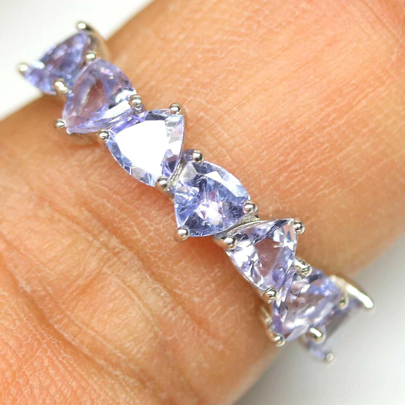 Голубовато-фиолетовое кольцо с танзанитом, серебро 925 пробы Р,18