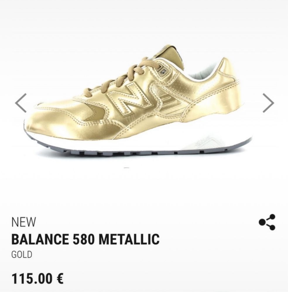 New Balance 580 Metalic Gold