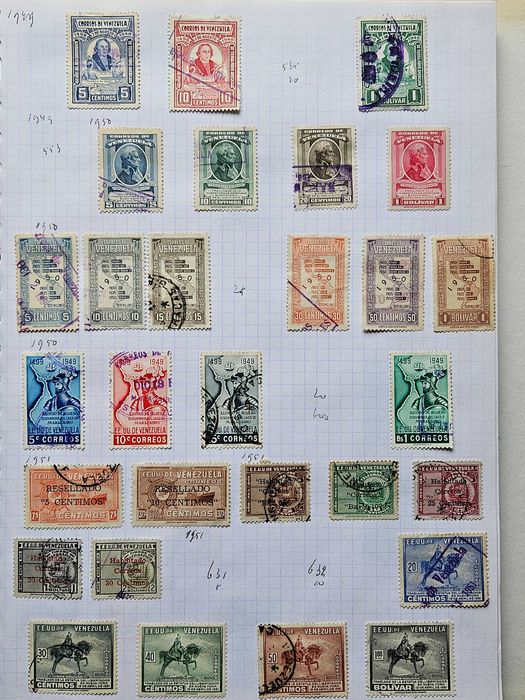 Klaser ze Znaczkami Wenezuela Zbiór lata 1880/1995 Simon Bolivar Mi 26