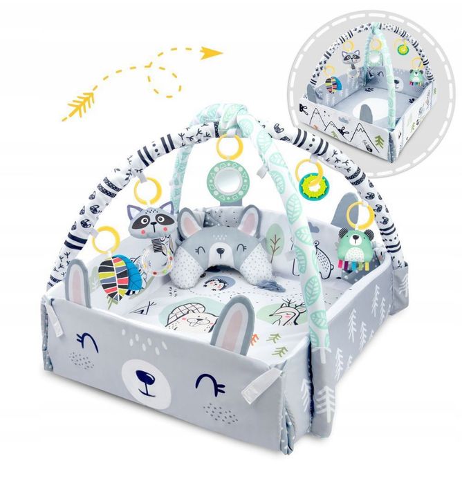 Розвиваючий дитячий килимок 3в1